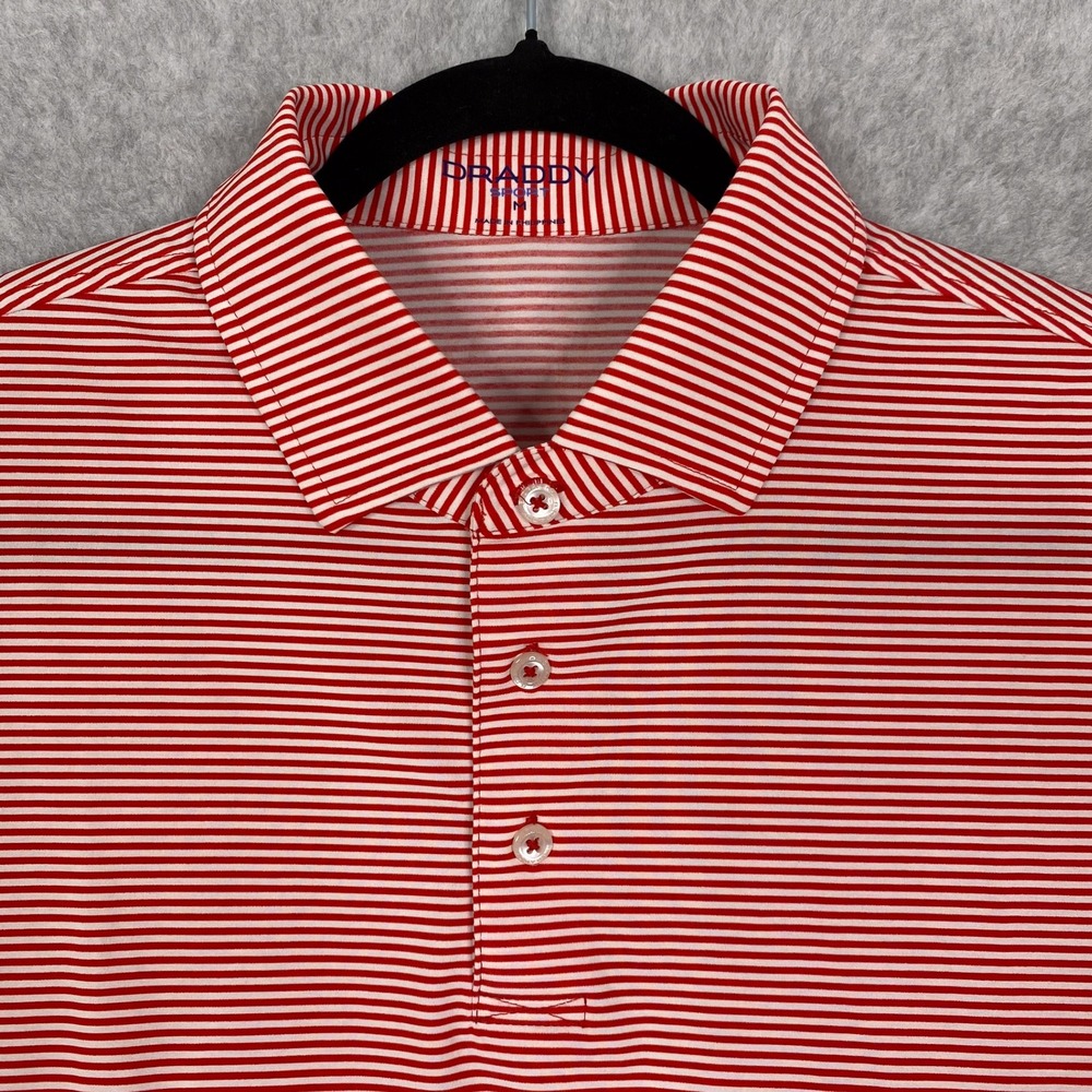 B. Draddy Sport Shirt Mens M Redwing Stripe Golf Jimmy Performance Polo - Picture 2 of 11